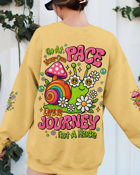 Go At Your Own Pace Hippie Snail Peaceful and Colorful AOP Shirts _10_ 5RbjR