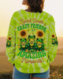 Good Times Crazy Friends Frog Fun Tie Dye with Sunflowers Graphic Tee for Women AOP Shirts _10_ LyKoz