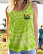 Good Times Crazy Friends Frog Fun Tie Dye with Sunflowers Graphic Tee for Women AOP Shirts _2_ UO5Yl