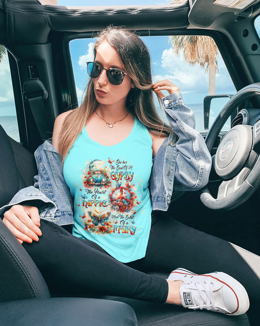 Gypsy Soul Hippie Heart Fairy Peace Van and Flower Vintage Butterfly AOP Shirts _9_ 7ug6b