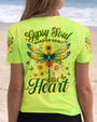 Gypsy Soul Warrior Spirit Wild Heart Dragonfly and Sunflowers Graphic AOP Shirts _5_ vxbCD