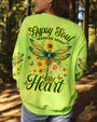 Gypsy Soul Warrior Spirit Wild Heart Dragonfly and Sunflowers Graphic AOP Shirts _9_ KcukQ