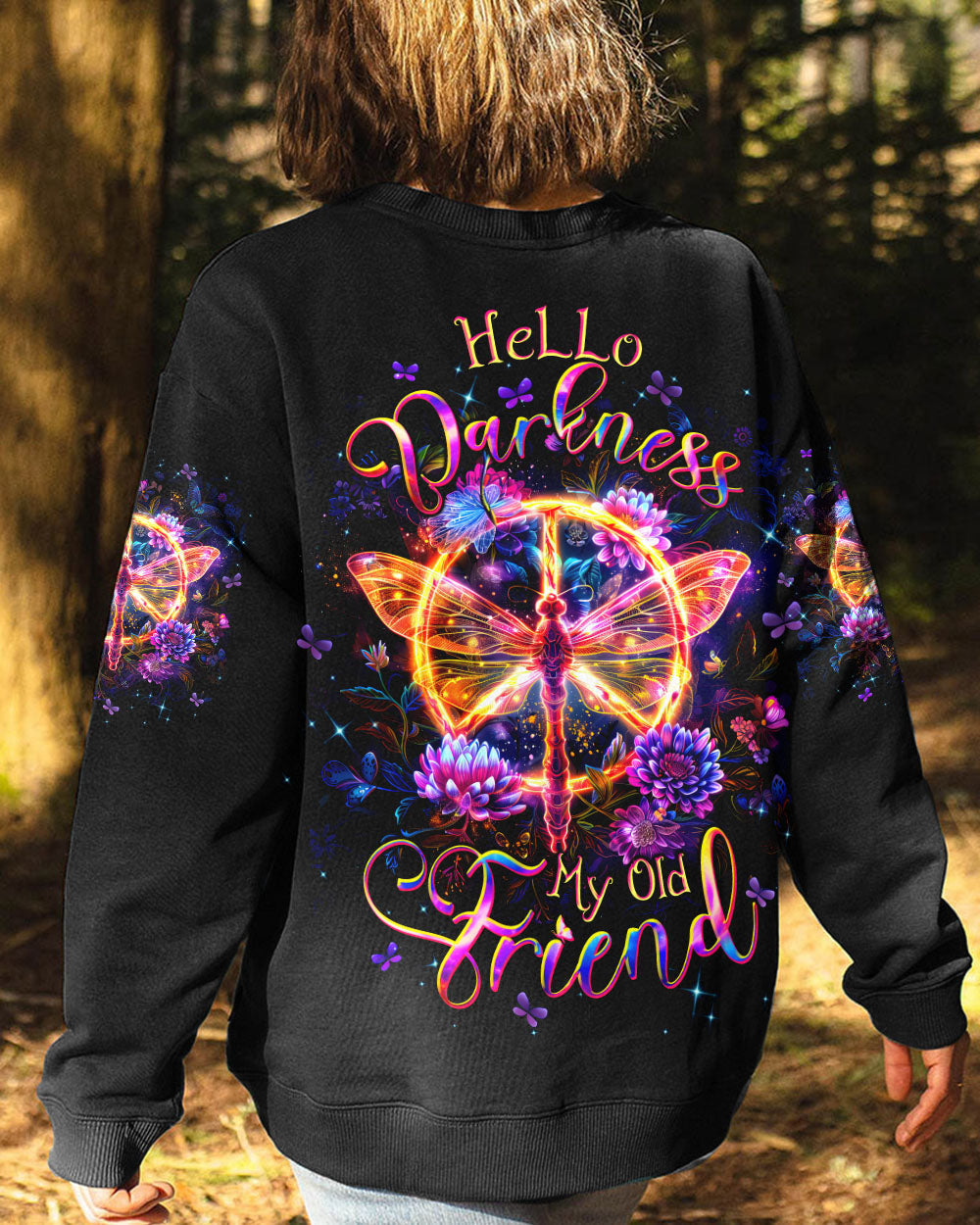 Hello Darkness My Old Friend Dragonfly Peace Sign AOP Shirts _3_ 8F1a4
