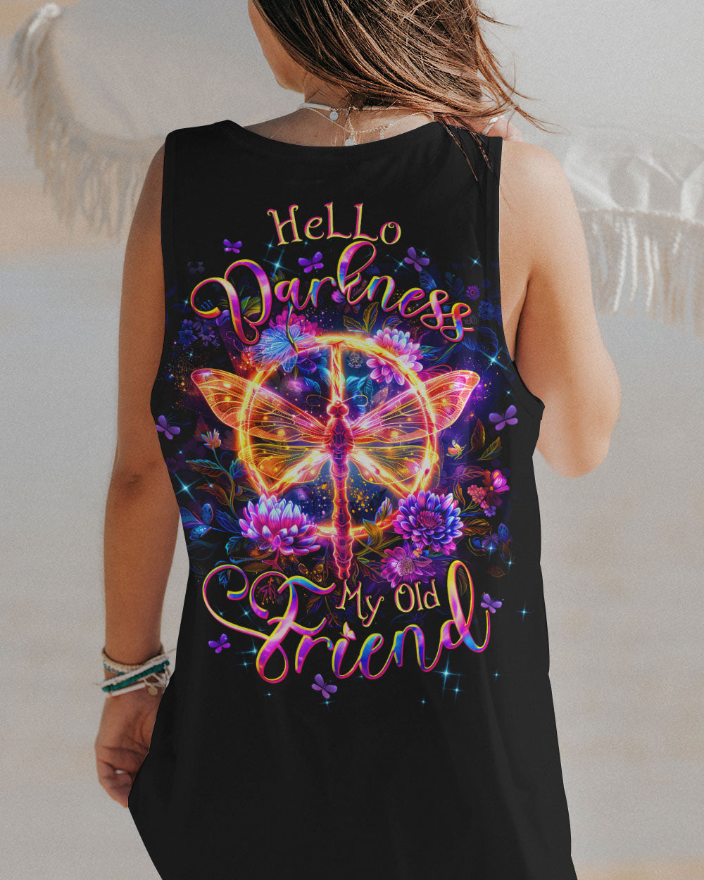 Hello Darkness My Old Friend Dragonfly Peace Sign AOP Shirts _7_ YXAhA