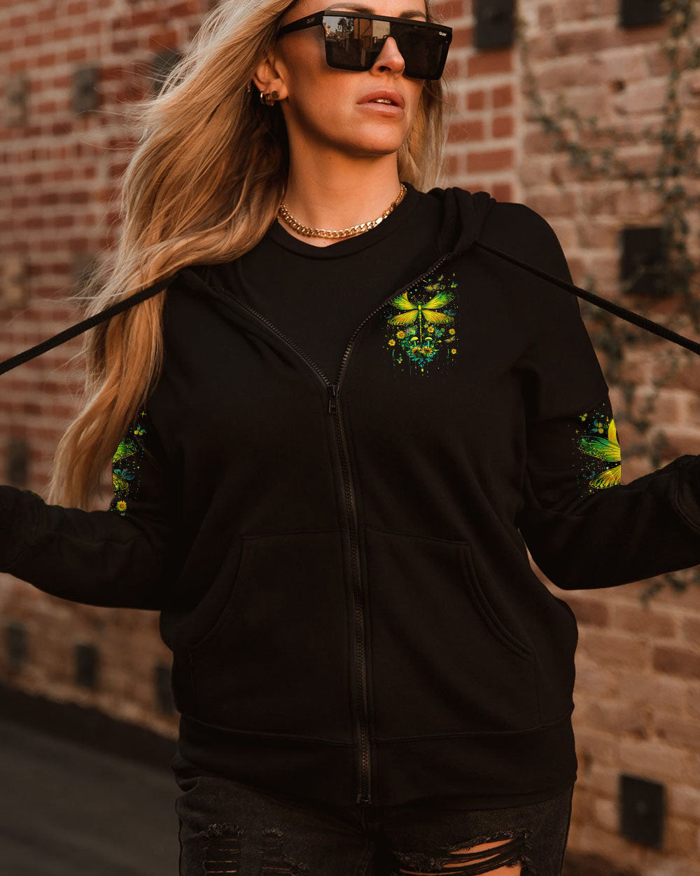 Hello Darkness My Old Friend Green Dragonfly Moon Graphic AOP Shirts _4_ wdYQe