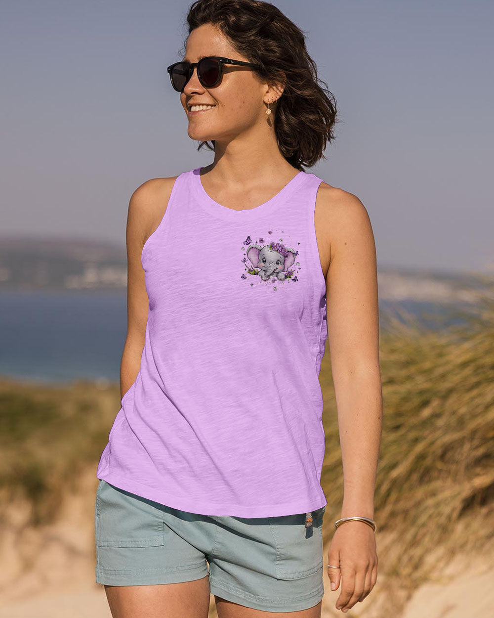Hippe Soul with anElephant Heart Cute Elephants with Peace _26 Love Design AOP Shirts _10_ cOeUZ
