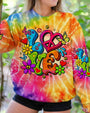 Hippie Love Tie Dye Colorful Flower Graphic Tee for Women AOP Shirts _5_ y1sOL