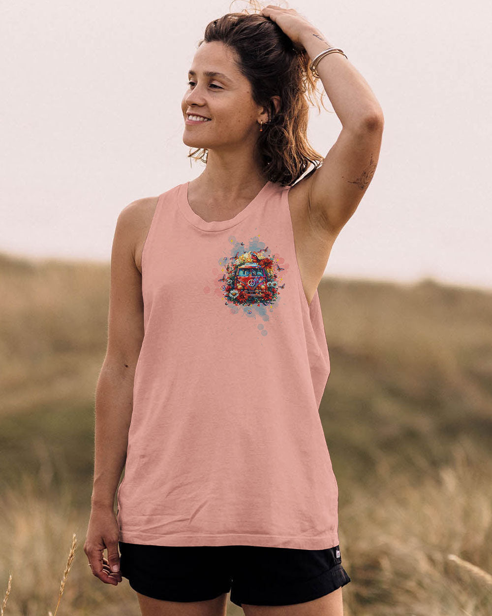 Hippie Soul Hippie Van Vintage VW Bus and Butterfly Graphic AOP Shirts _13_ 8ihoH