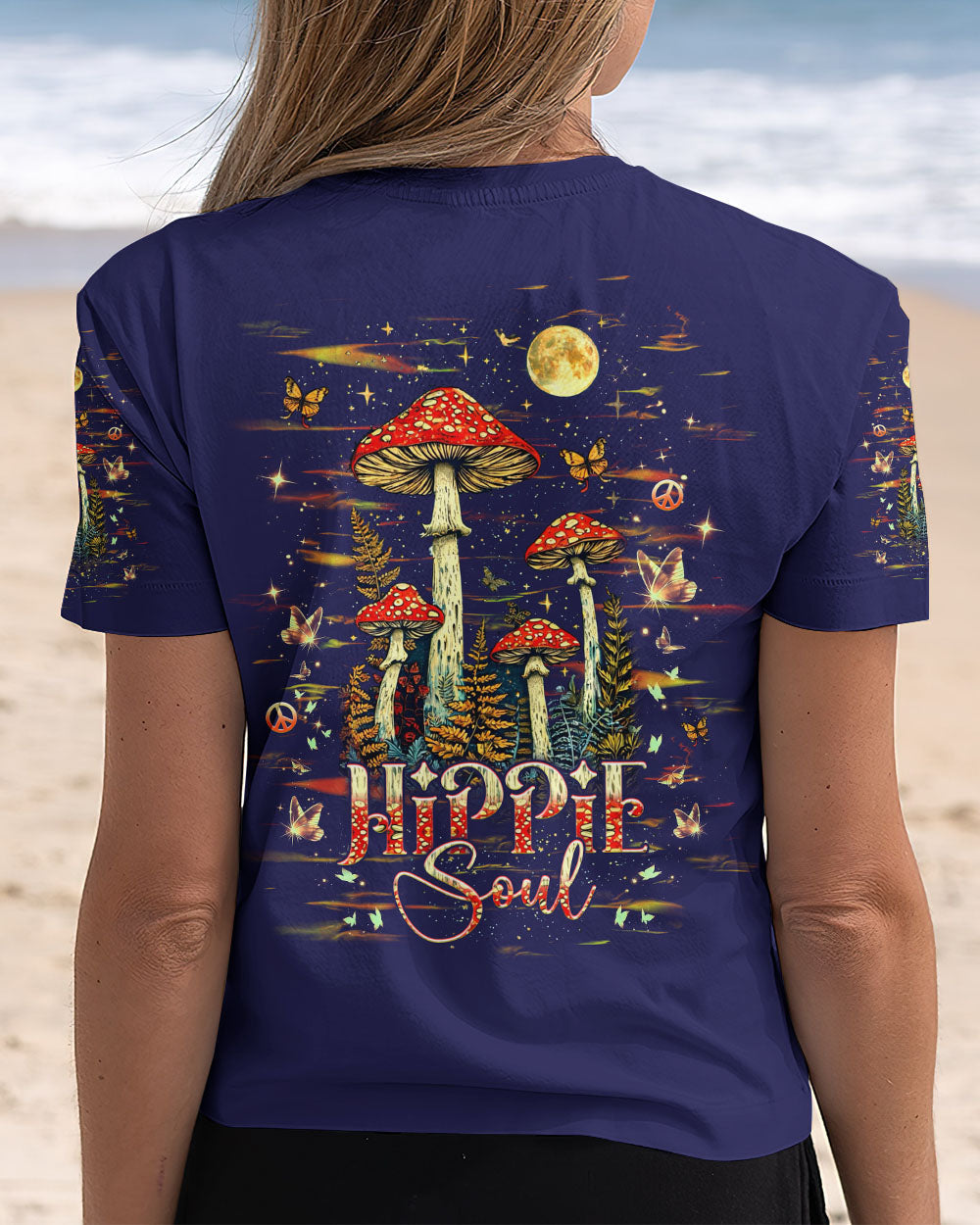 Hippie Soul Magic Mushroom _26 Moon Psychedelic Forest Graphic AOP Shirts _6_ 5x9yL