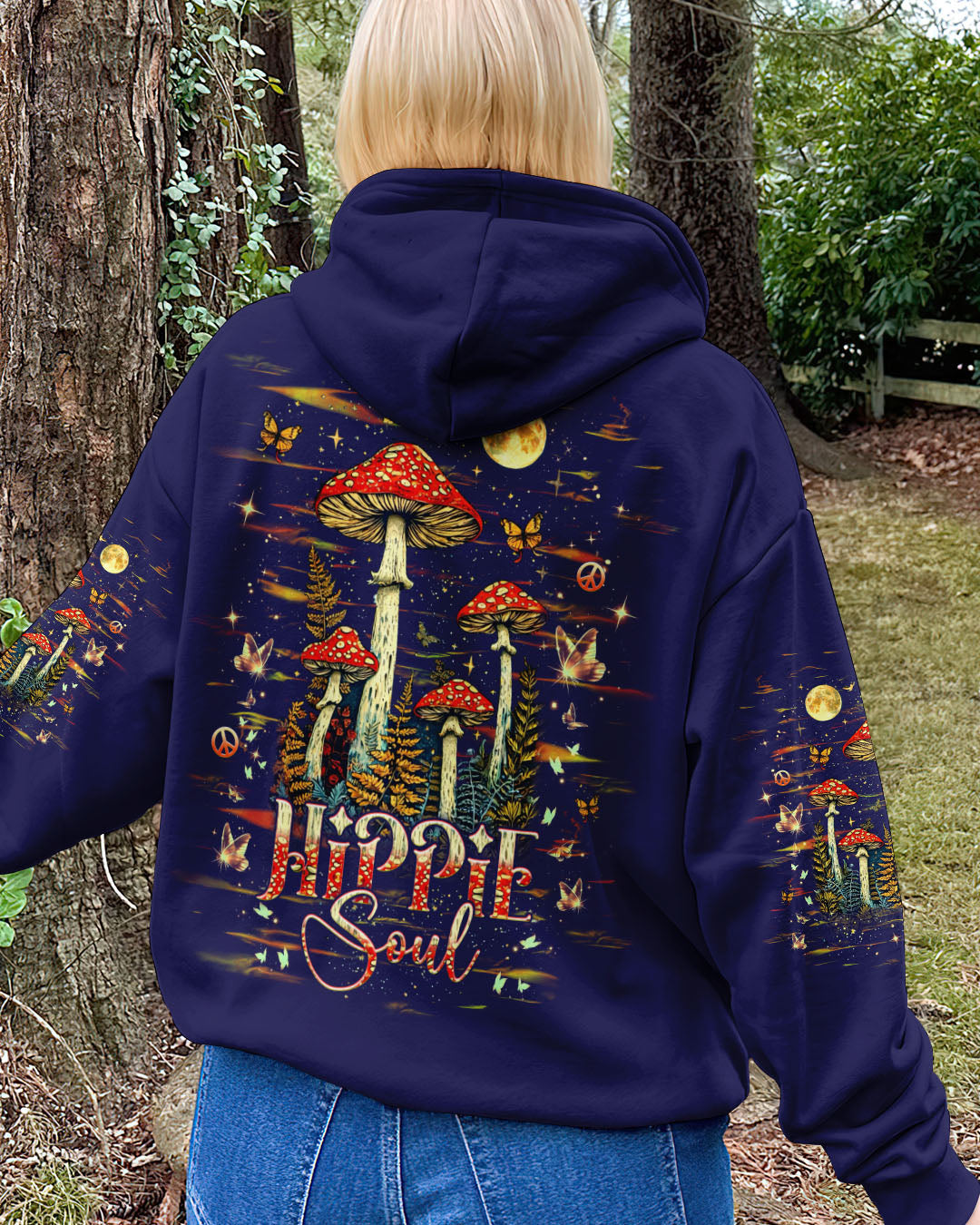 Hippie Soul Magic Mushroom _26 Moon Psychedelic Forest Graphic AOP Shirts _8_ Cah5U