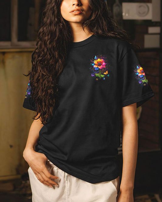Hippie Soul Neon Flower and Peace Sign Colorful Hippie AOP Shirts _10_ Rkcfo