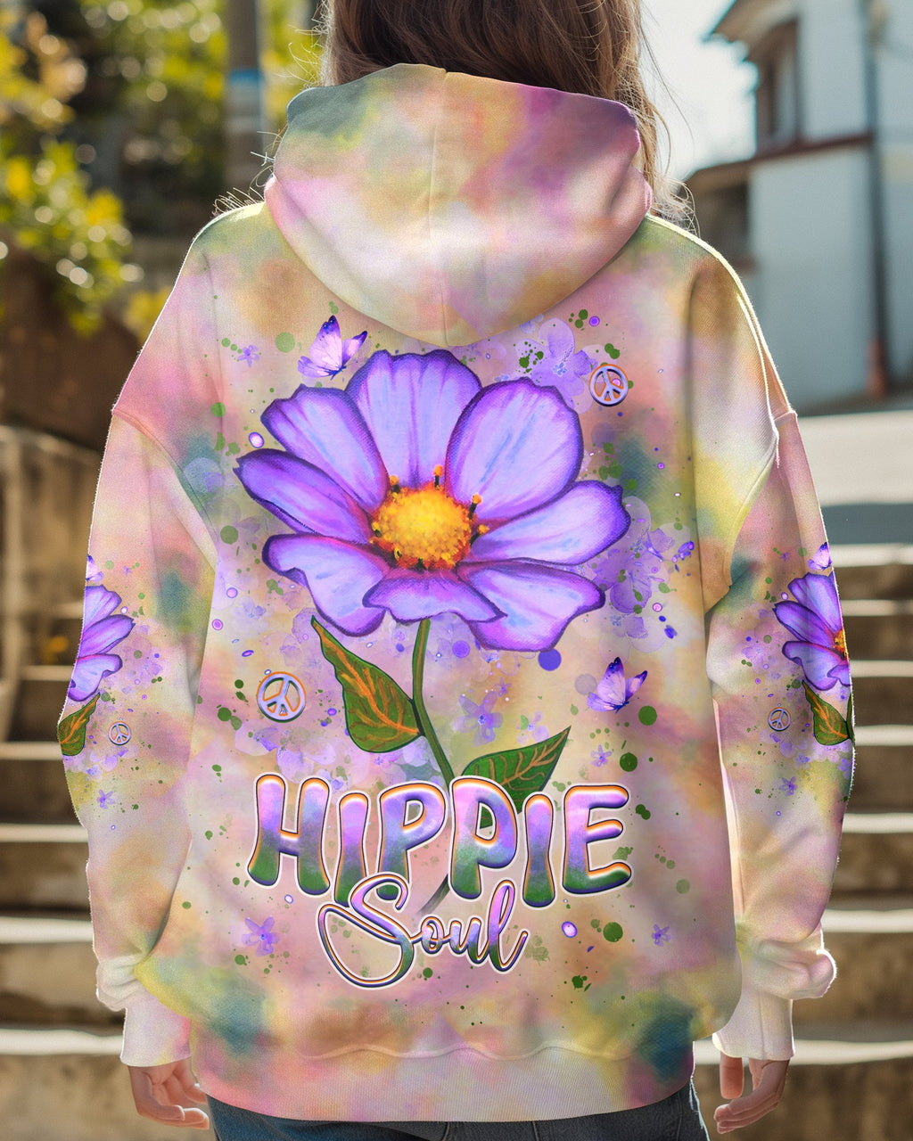 Hippie Soul Pastel Tie Dye Floral Peace Sign AOP Shirts _1_ SYCvQ