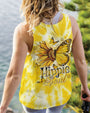 Hippie Soul Yellow Tie Dye Peace Signs and Sunflower Butterfly AOP Shirts _7_ 5Fjm7