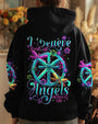 I Believe There Are Angels Among Us Dragonfly Neon Peace Symbol AOP Shirts _7_ BNJje