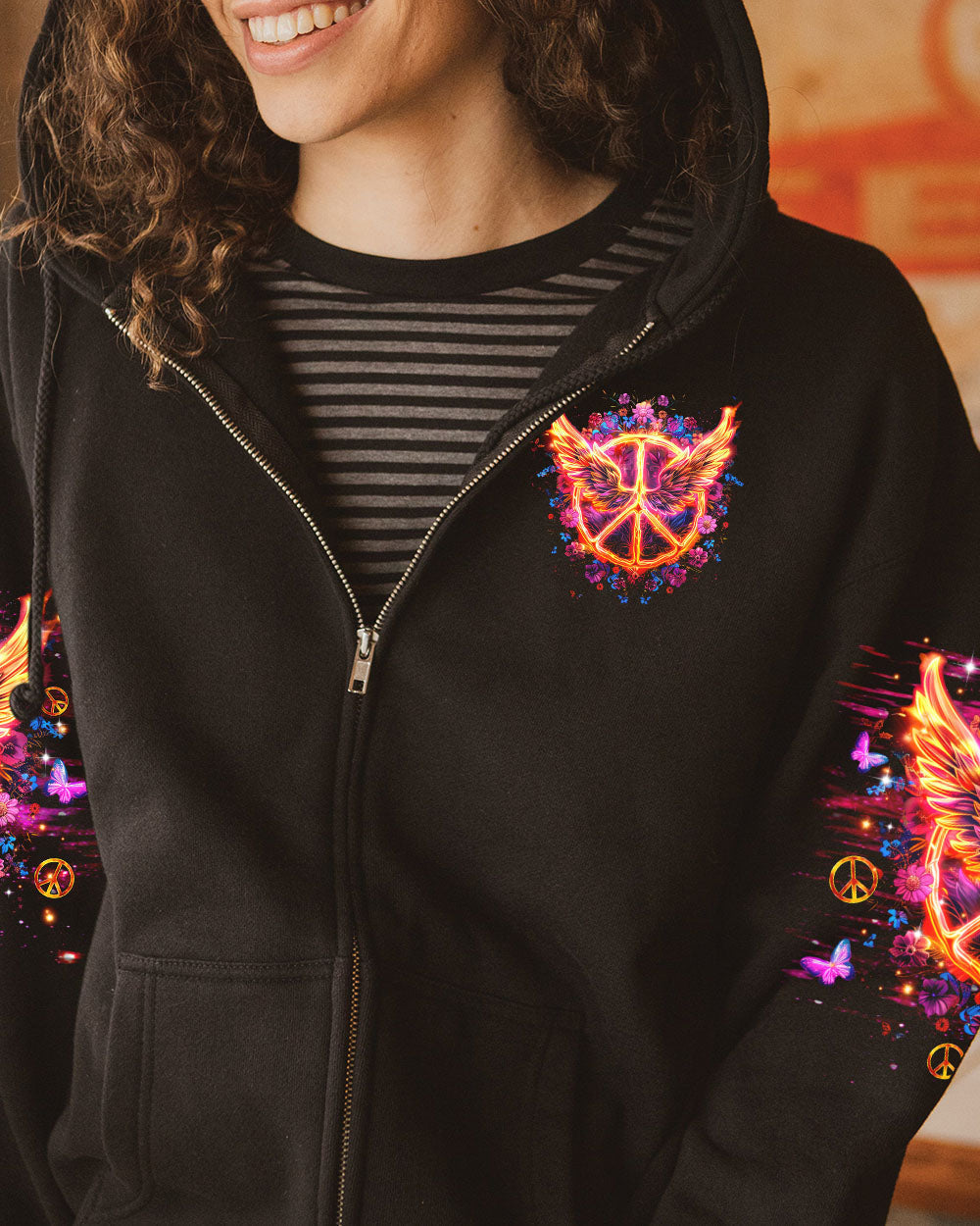 I Believe There Are Angels Among Us Fire Peace Symbol Angel AOP Shirts _4_ XafCa