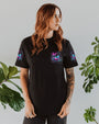 I Believe There Are Angels Among Us Neon Dragonfly and Lotus Peaceful Nature AOP Shirts _11_ Pml5Y