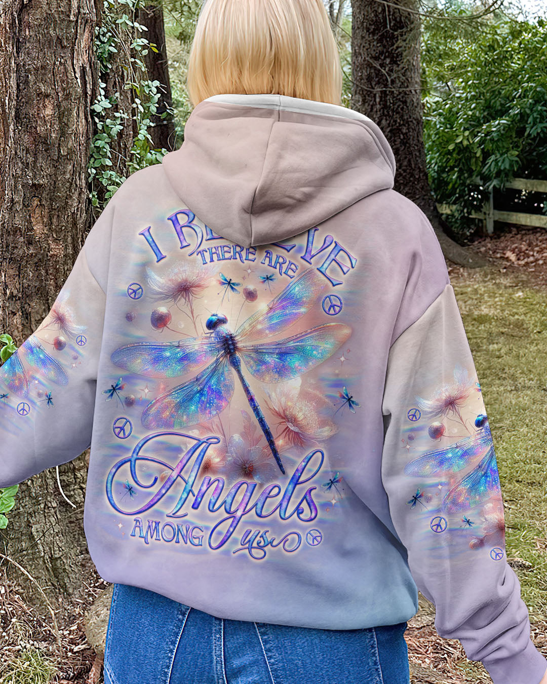 I Believe There Are Angels Among Us Pastel Dragonfly Memorial AOP Shirts _13_ i8dAf