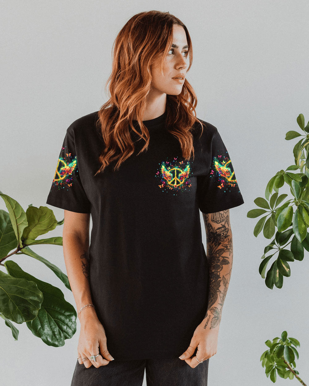 I Believe There Are Angels Among Us Peace Sign Wings Graphic AOP Shirts _9_ 1L64L