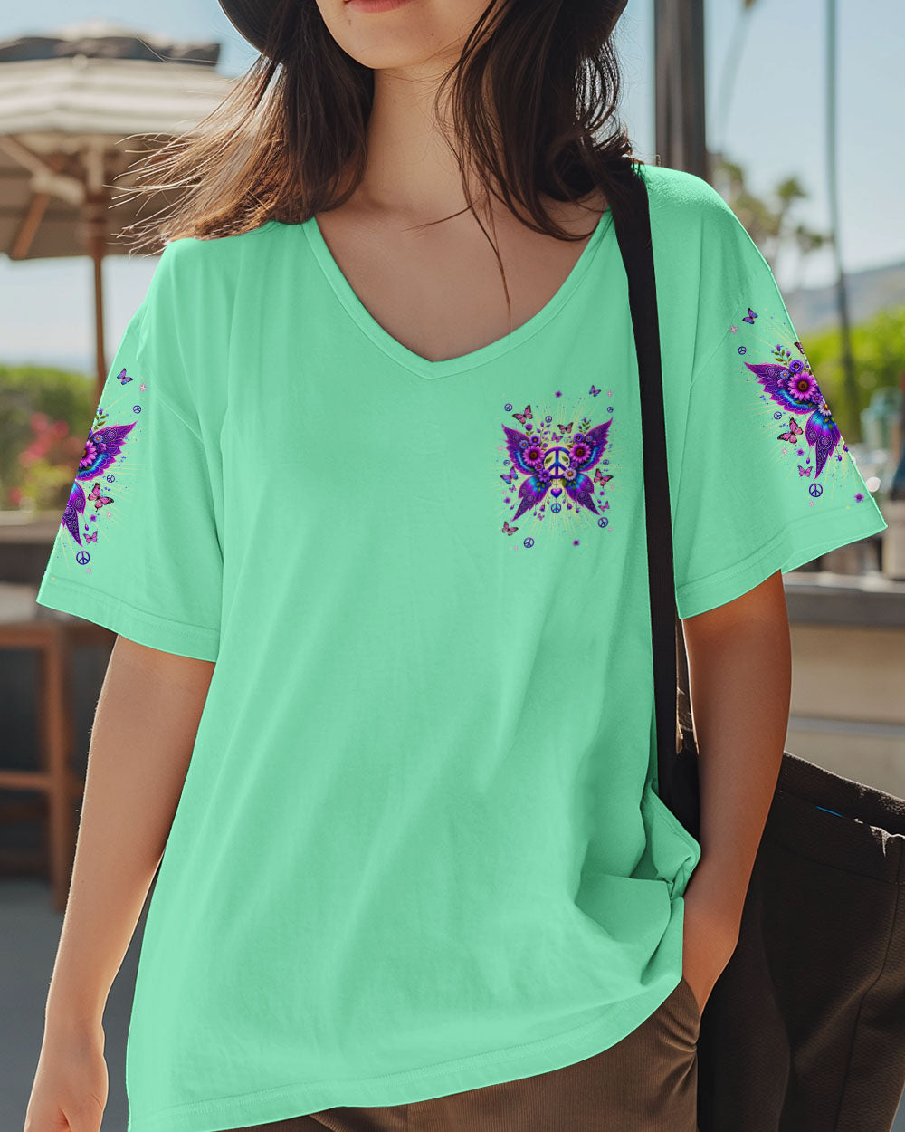 I Believe There Are Angels Among Us Peace and Butterfly Wings AOP Shirts _5_ Ysjr5
