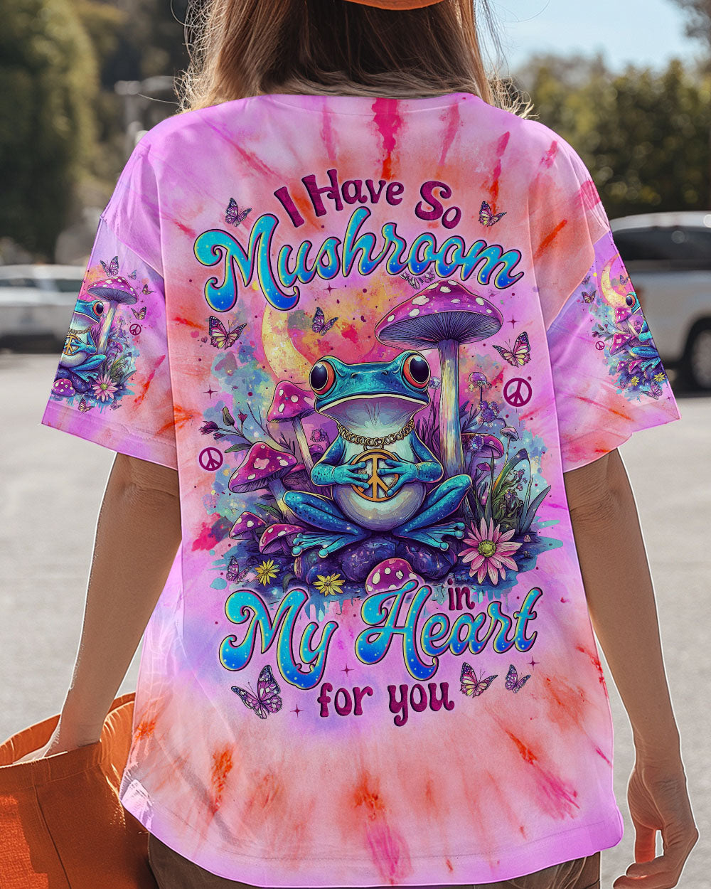 I Have So Mushroom in My Heart for You Tie Dye Cute Psychedelic Frog AOP Shirts _1_ nT9Lh