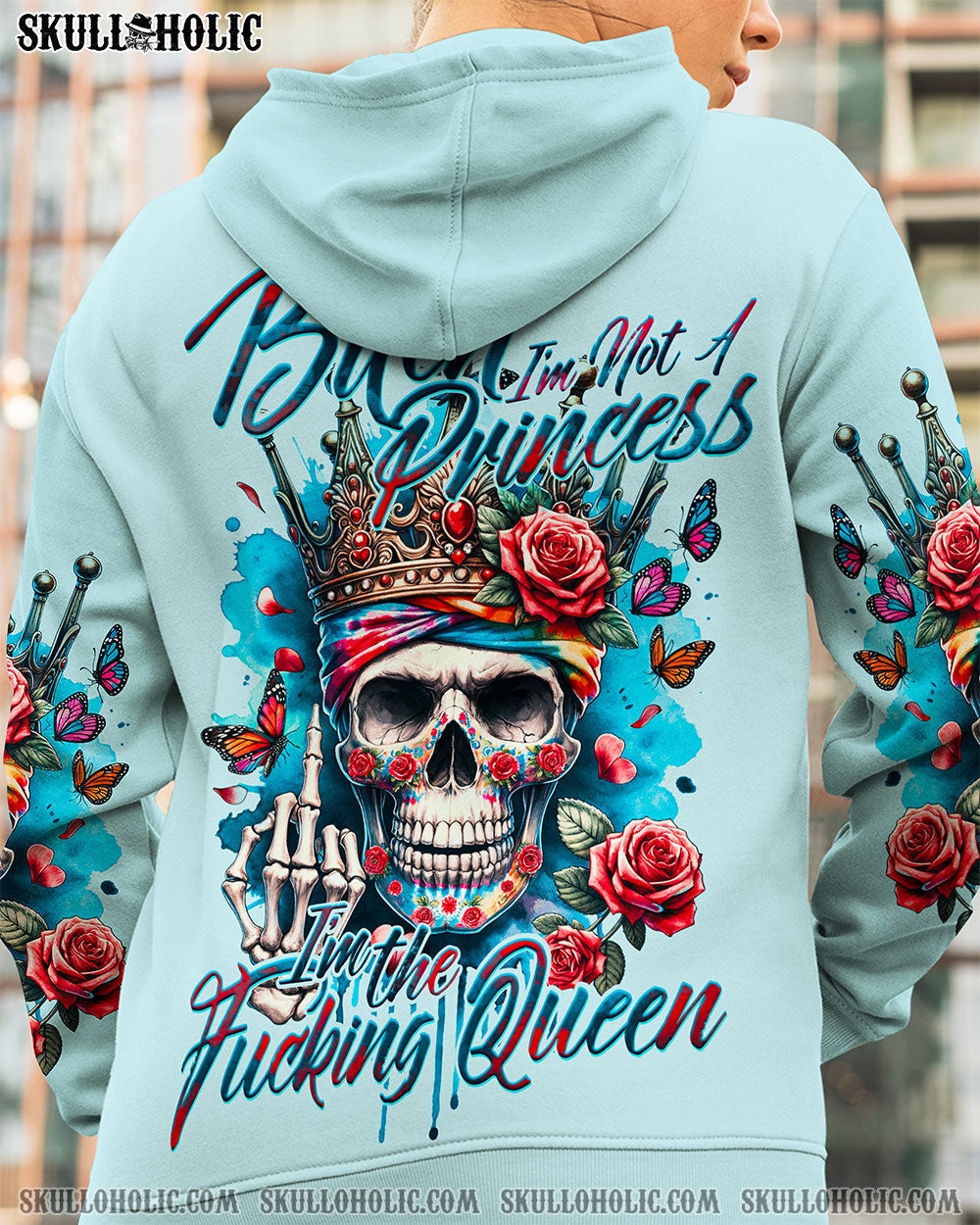 I_E2_80_99m Not a Princess I_E2_80_99m the F Queen Sku Crown Roses Sassy Attitude Graphic for Women AOP Shirts _2_ 8k84V