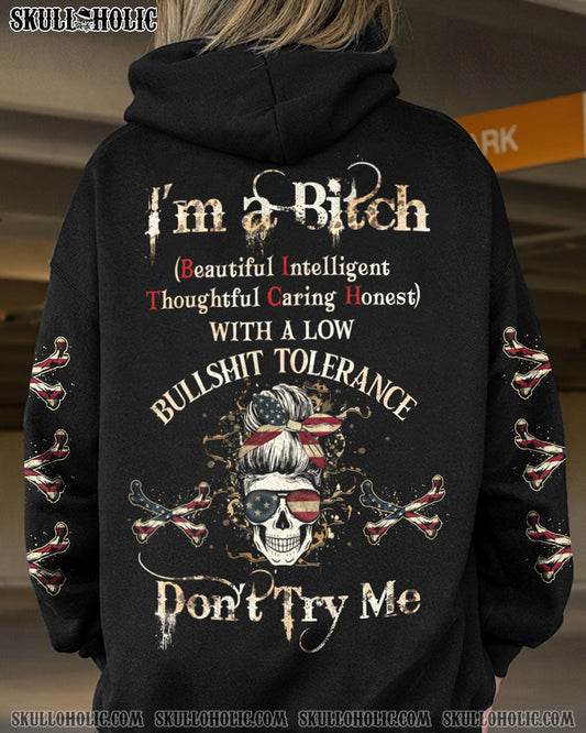 I_E2_80_99m a BITCH Don_E2_80_99t Try Me Patriotic Skull with Flag Funny Graphic Tee for Women AOP Shirts _1_ lvaGY