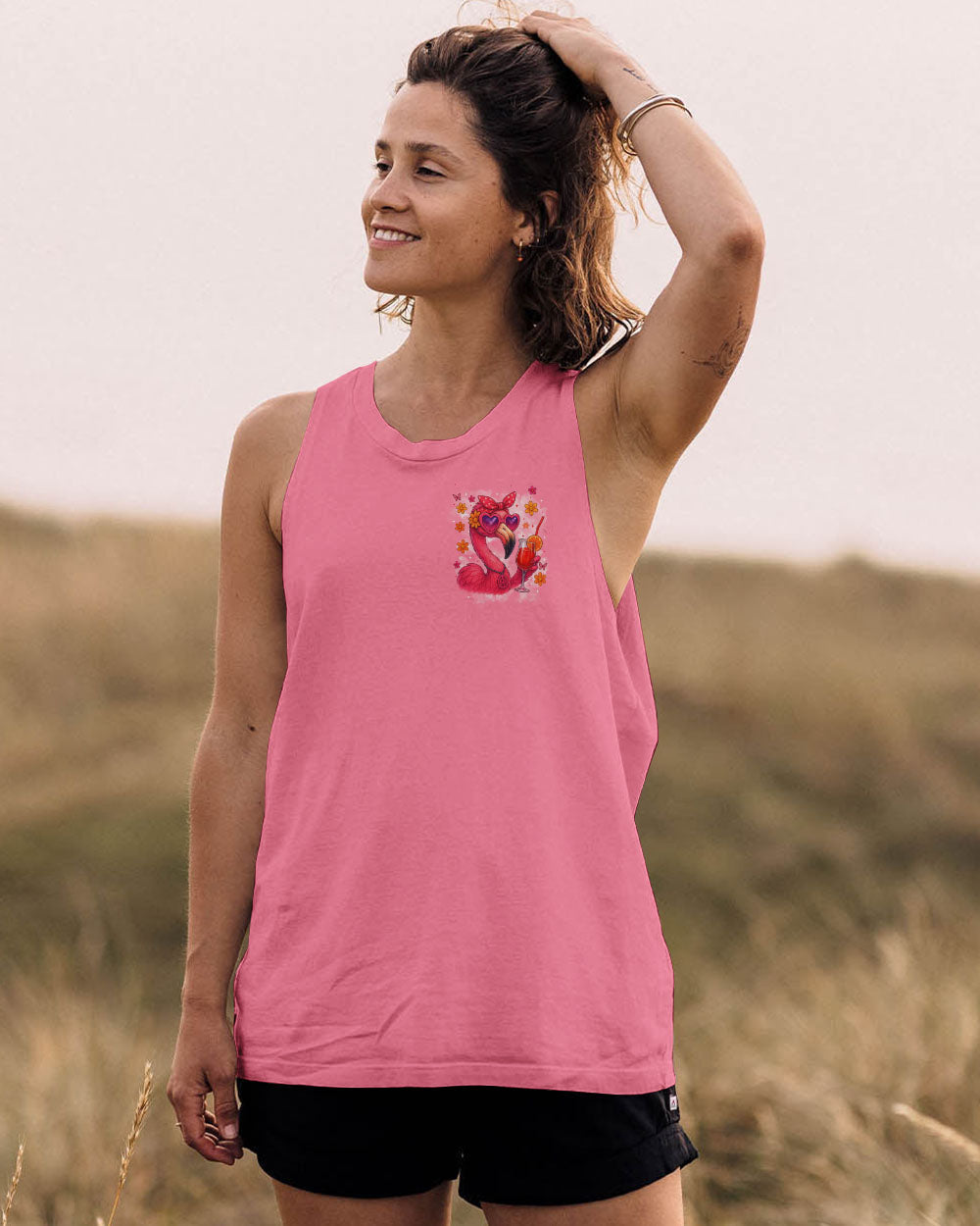 If A Glass of Wine is Good for You Imagine Flamingo Drink Cocktail Design for Women AOP Shirts _12_ G39GB