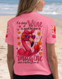 If A Glass of Wine is Good for You Imagine Flamingo Drink Cocktail Design for Women AOP Shirts _5_ jRmPx