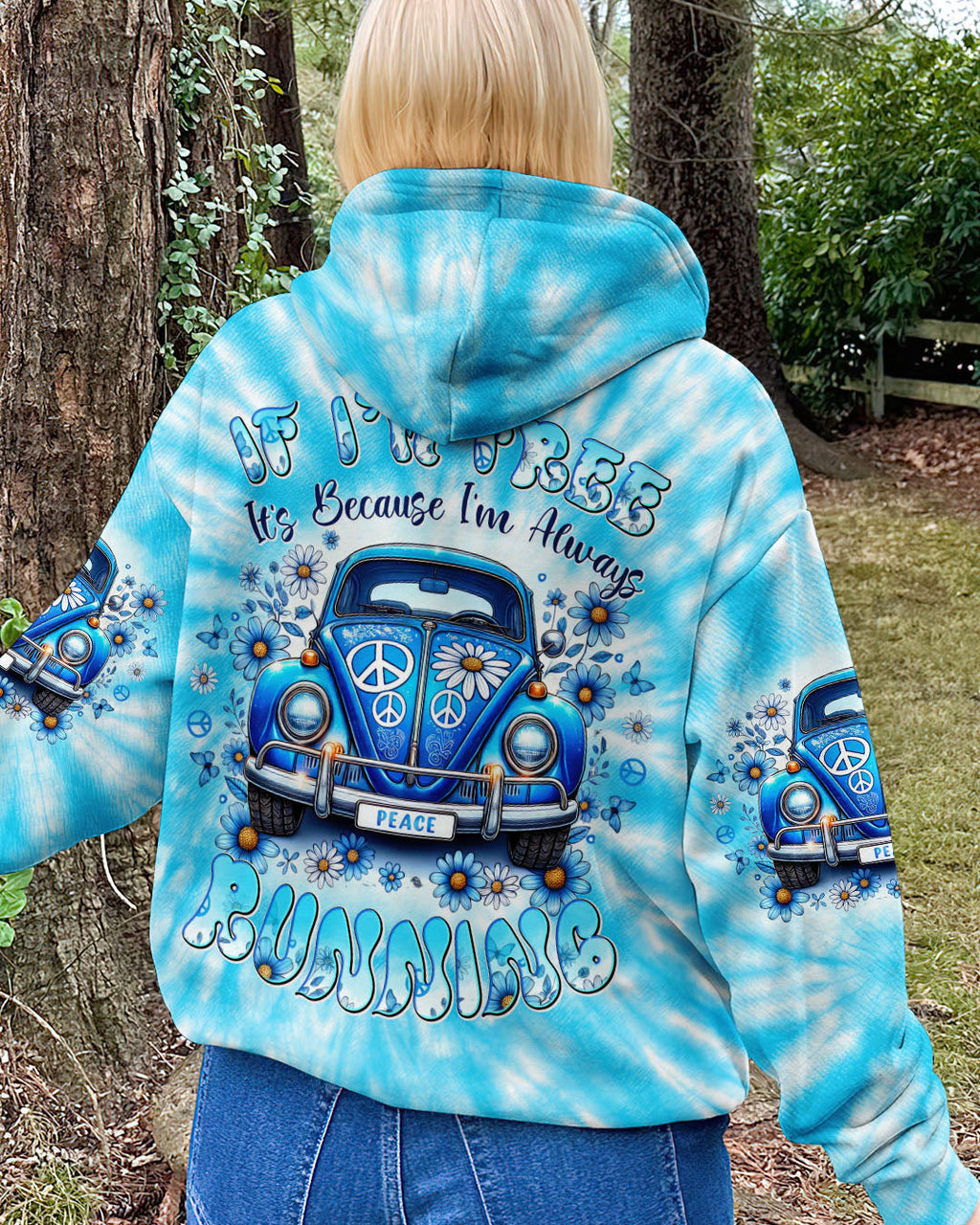 If Im Free Its Because Im Always Running Hippie VW Van Tie Dye AOP Shirts _1_ RqNLN