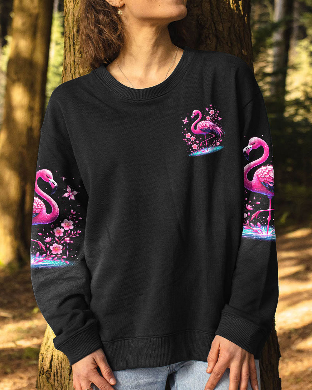 If Its Pink and Sparkly I Need It Flamingo Glamorous Glitter Graphic Tee for Women AOP Shirts _8_ wSzRu