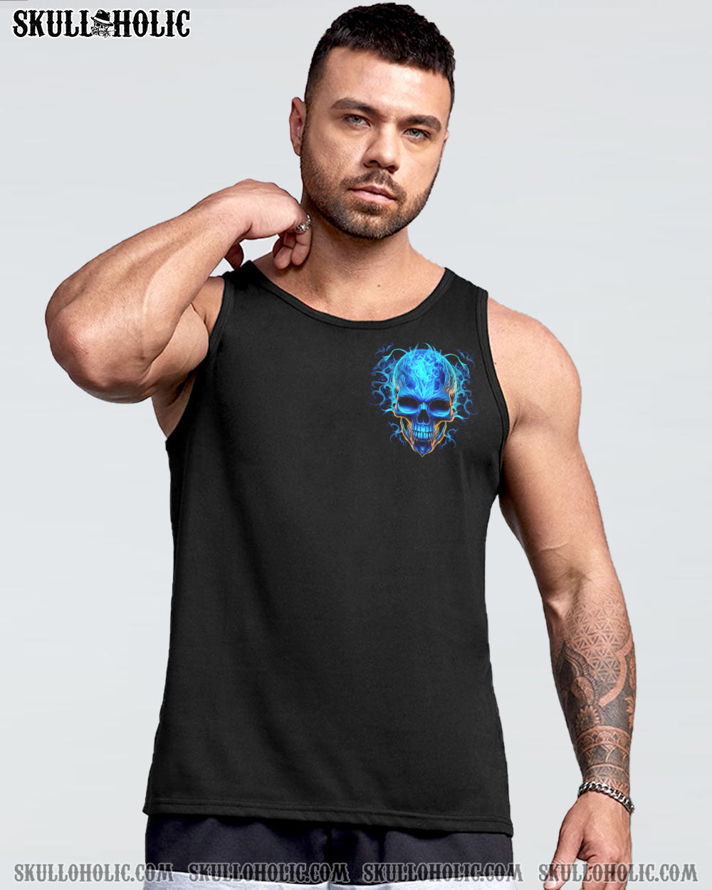 Ill Put You In The Trunk Don_E2_80_99t Test Me Blue Flame Skull Quote AOP Shirts _15_ 74tr4
