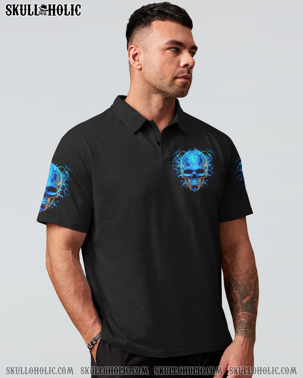 Ill Put You In The Trunk Don_E2_80_99t Test Me Blue Flame Skull Quote AOP Shirts _3_ 4kxDd