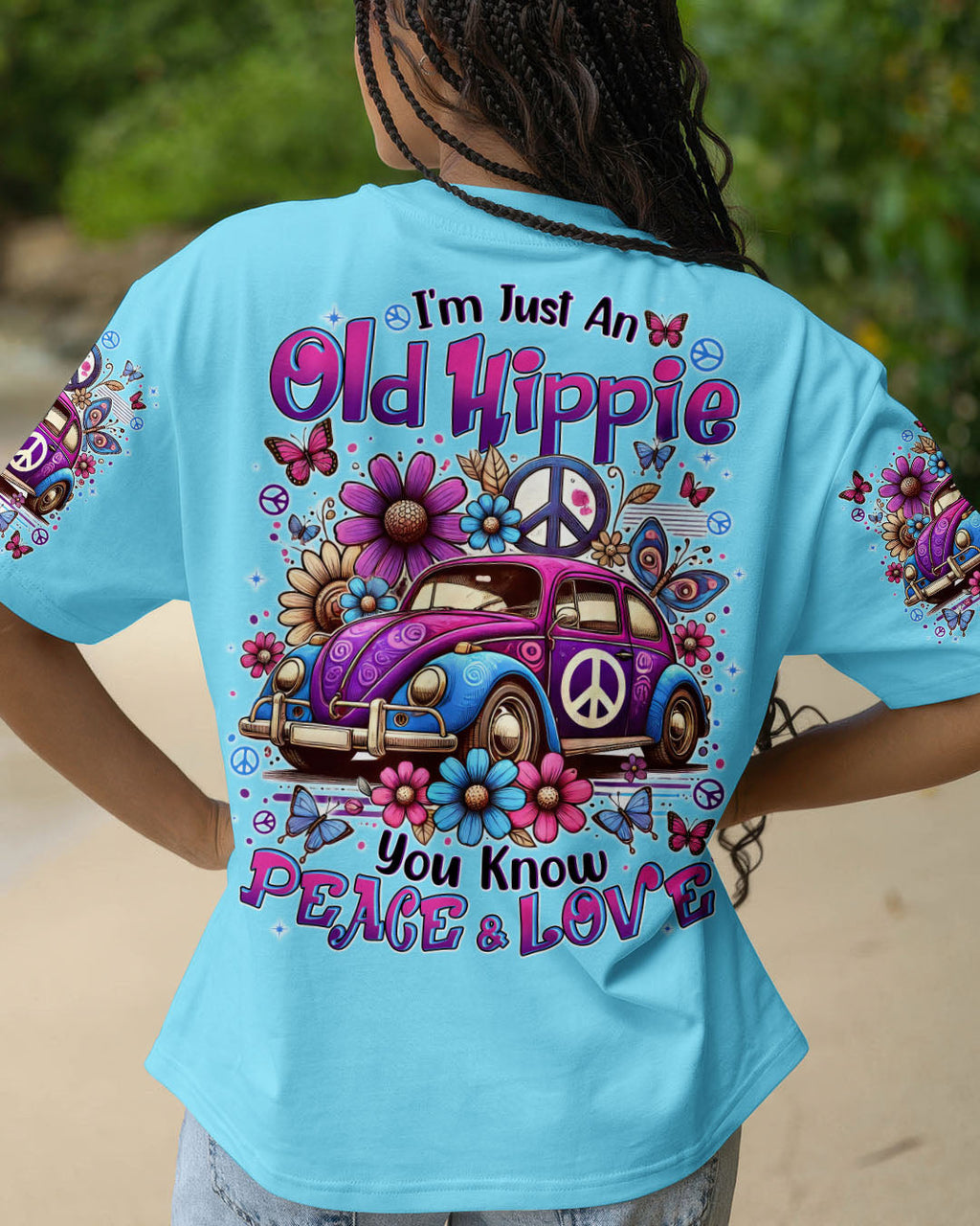 Im Just an Old Hippie You Know Peace _26 Love Retro Hippie Car Flower AOP Shirts _1_ vPUvG