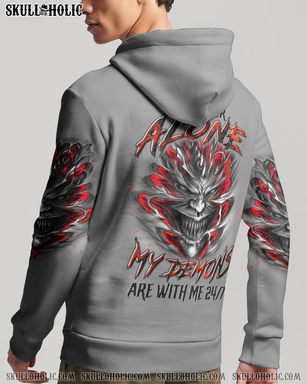 Im Never Alone My Demons Are With Me 247 Skull Dark Gothic Graphic AOP Shirts _10_ OL4tS