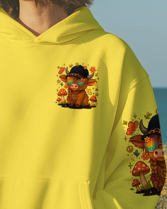 Im Not A Hot MessIm a Spicy Disaster Cute Cow with Peace Sign _26 Fun Floral Design AOP Shirts _16_ b7hXy