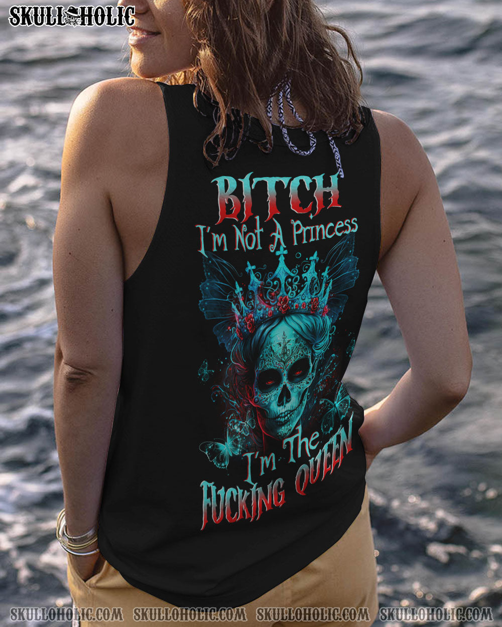 Im Not A Princess Im The F Queen Funny Skyll Gothic Queen Graphic for Women AOP Shirts _15_ LRYhR
