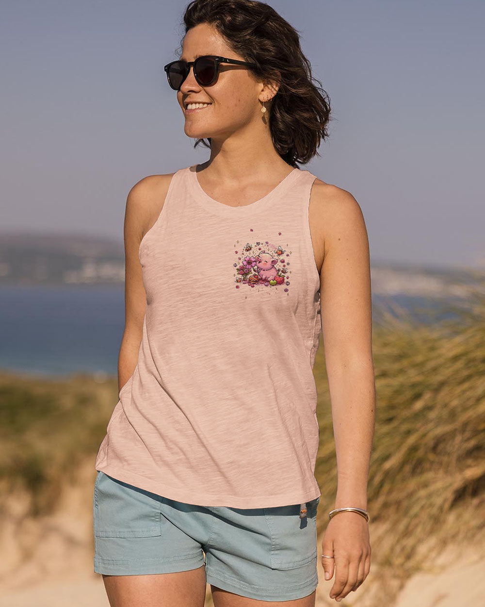 Im Not Fat Im Just So Freakin Sexy Piggy Cute Pig with Flower AOP Shirts _10_ zsOcF