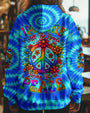 Imagine All The People Living Life In Peace Peace Symbol with Flower Tie Dye Design for Women AOP Shirts _8_ 4fOYT