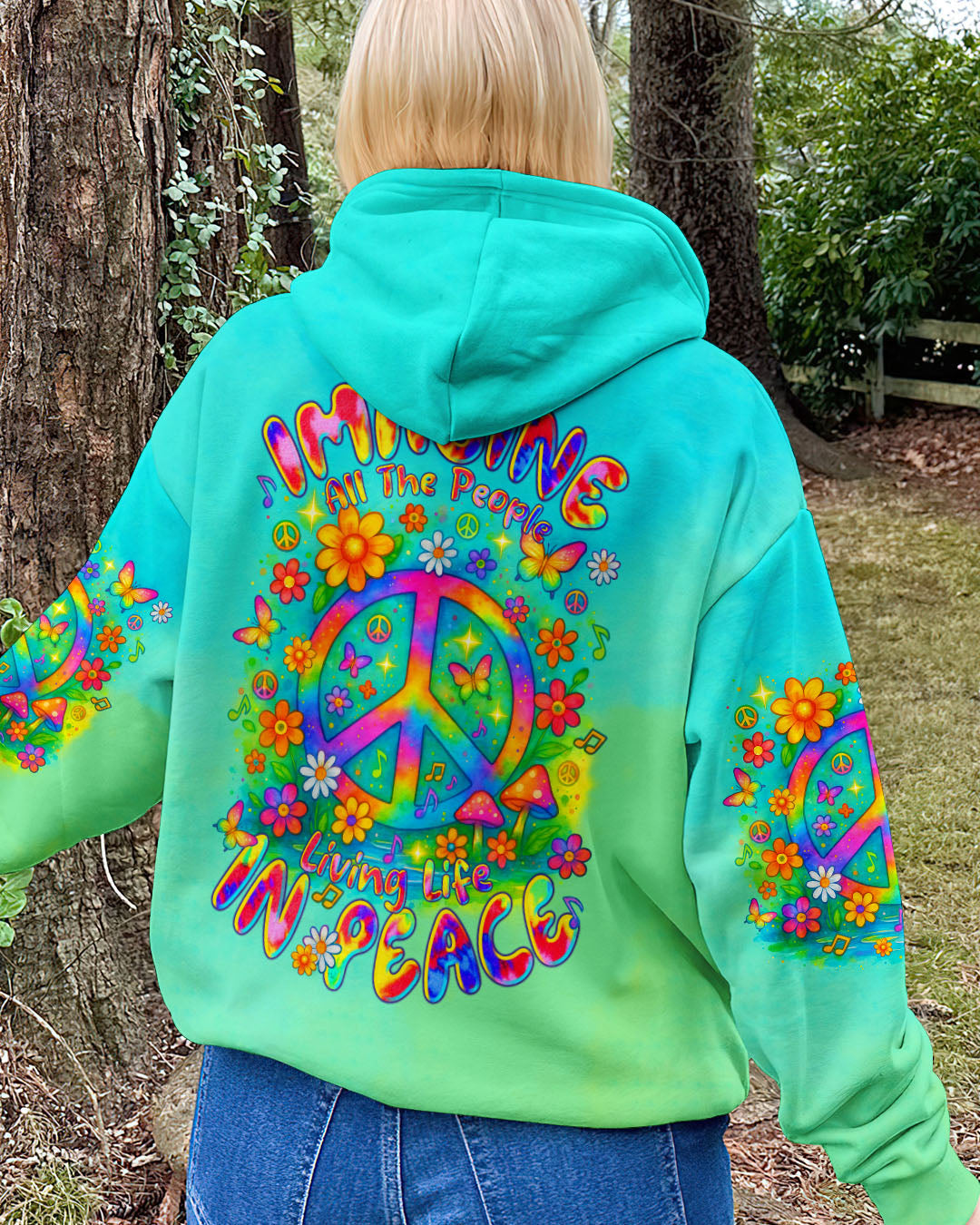 Imagine All The People Living Life In Peace Retro Hippie Peace Symbol AOP Shirts _9_ xWhei