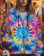 Imagine All The People Living Life In Peace Tie Dye Peace Symbol Graphic Tee for Women AOP Shirts _ _10_ bbLRD