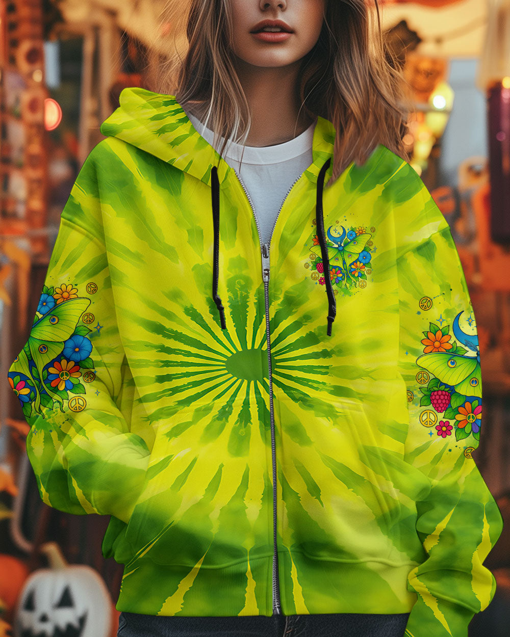 Imagine All The People Living Life in Peace Butterfly Peace Green Tie Dye Design AOP Shirts _10_ iStmP