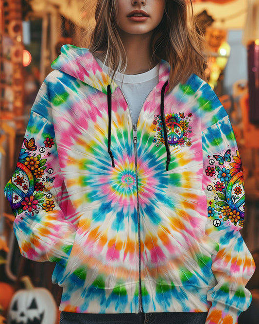 Imagine All The People Living Life in Peace Sunflower and Peace Symbol Tie Dye Design AOP Shirts _10_ RN678