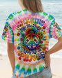 Imagine All The People Living Life in Peace Sunflower and Peace Symbol Tie Dye Design AOP Shirts _5_ zmXsy