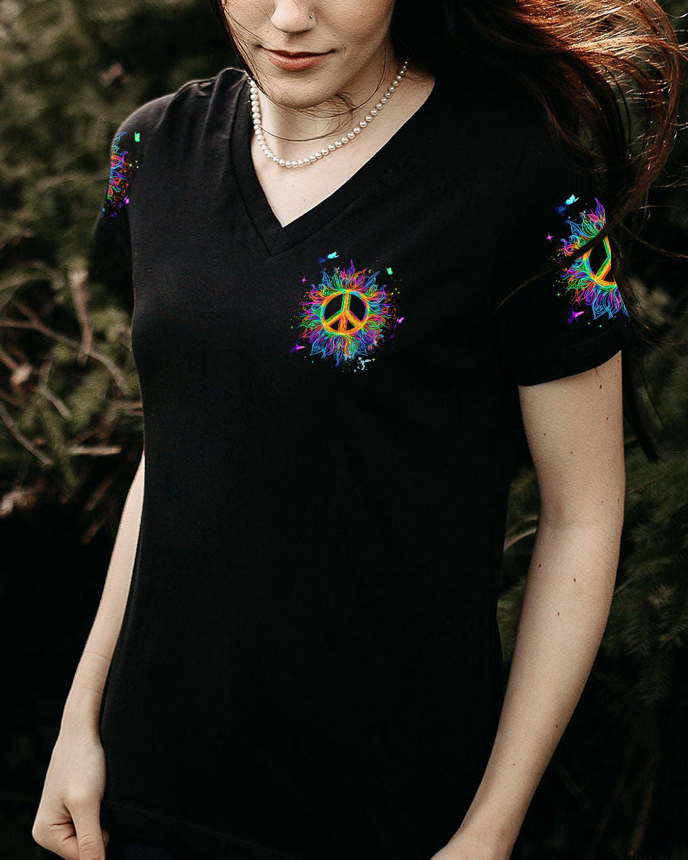 Imagine All the People Living Life in Peace Neon Peace Symbol Hippie Style AOP Shirts _4_ oHU1P
