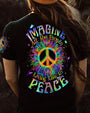 Imagine All the People Living Life in Peace Neon Peace Symbol Hippie Style AOP Shirts _5_ ycLCE