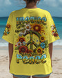 Imagine All the People Living Life in Peace Sunflower Peace Sign Design AOP Shirts _1_ LDjGr