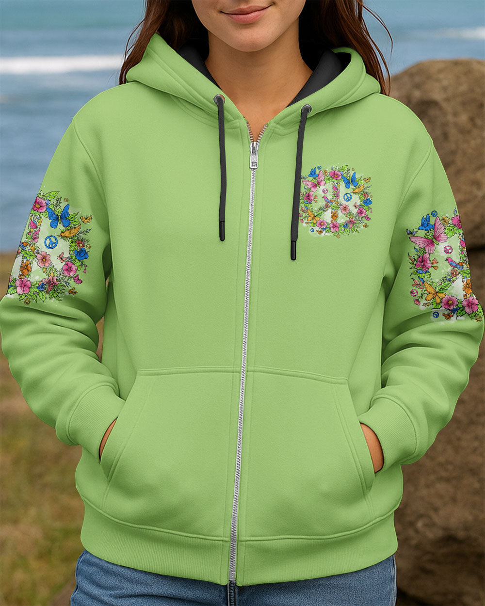 Imagine All the People Living Life in Peace Vibrant Peace Sign Design with Flowers _26 Birds AOP Shirts _8_ zN2Uw