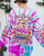 Just Be You The World Will Adjust Tie Dye Pink Flamingo Graphic AOP Shirts _3_ WAEov