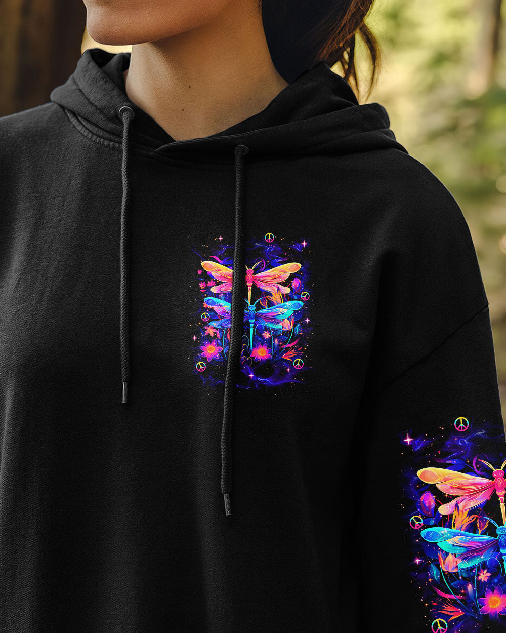 Just Breathe Everything Is Going to Be Okay Colorful Dragonfly Mental Health Tee AOP Shirt _7_ Hlqrl
