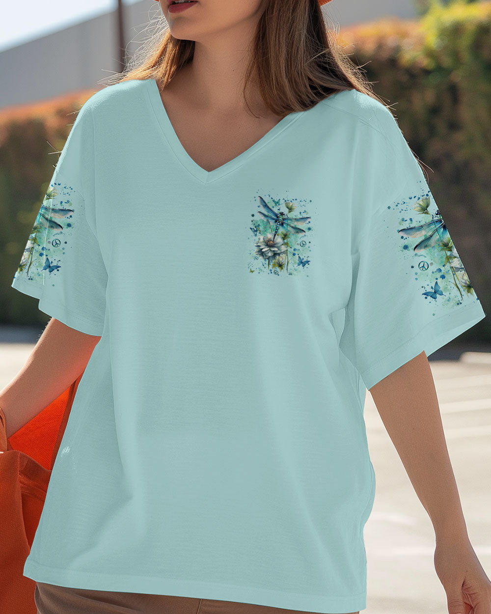 Just Breathe Everything Is Going to Be Okay Dragonfly and Floral AOP Shirts _4_ 3Sr6y